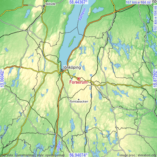Topographic map of Forserum