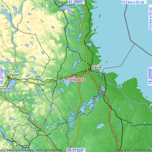 Topographic map of Forsbacka