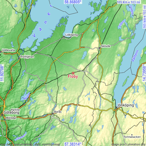 Topographic map of Floby