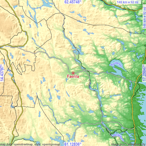 Topographic map of Färila
