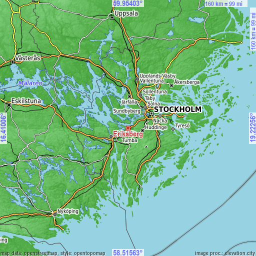 Topographic map of Eriksberg