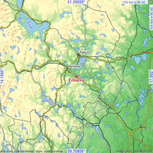 Topographic map of Enbacka