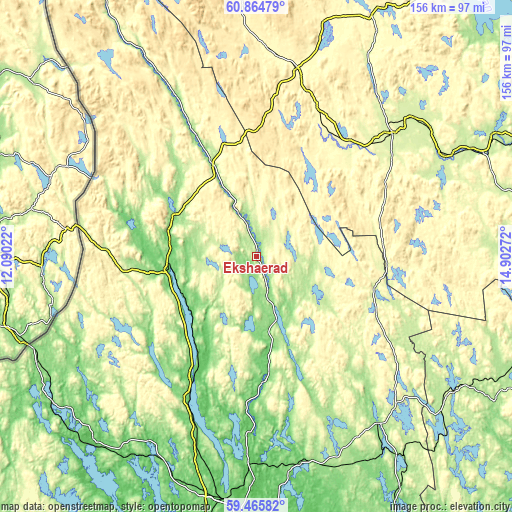 Topographic map of Ekshärad