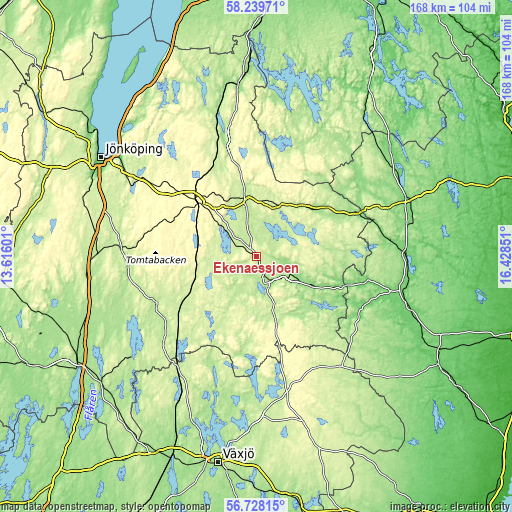 Topographic map of Ekenässjön
