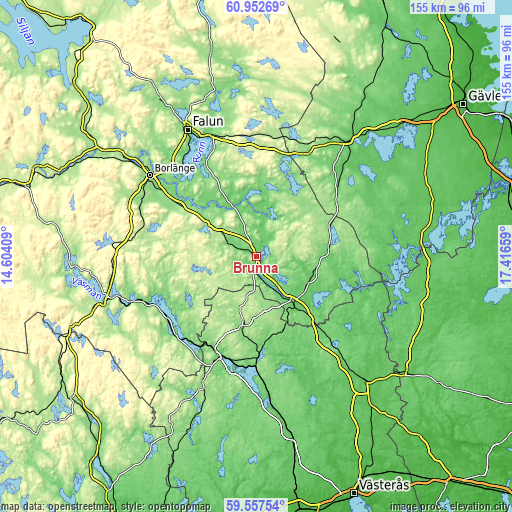 Topographic map of Brunna