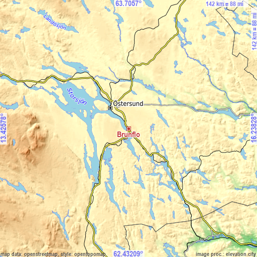 Topographic map of Brunflo