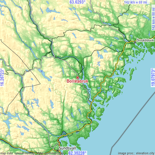 Topographic map of Bollstabruk