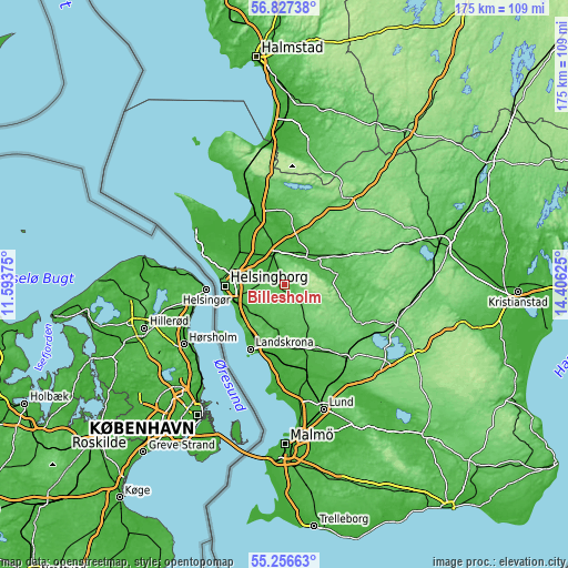 Topographic map of Billesholm