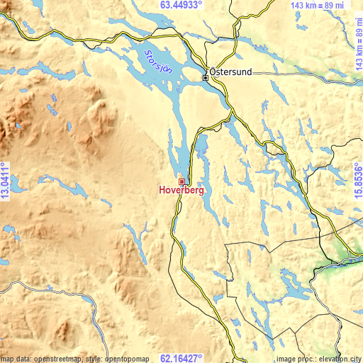 Topographic map of Hoverberg