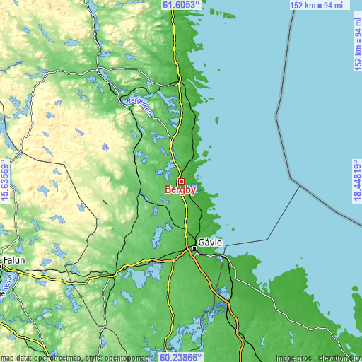 Topographic map of Bergby
