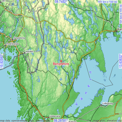 Topographic map of Bengtsfors