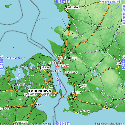Topographic map of Bårslöv