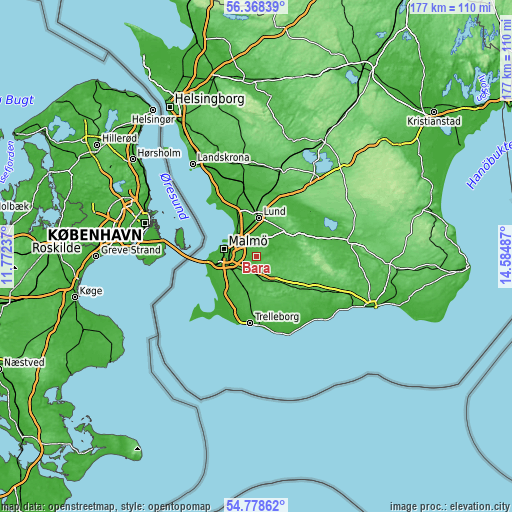 Topographic map of Bara