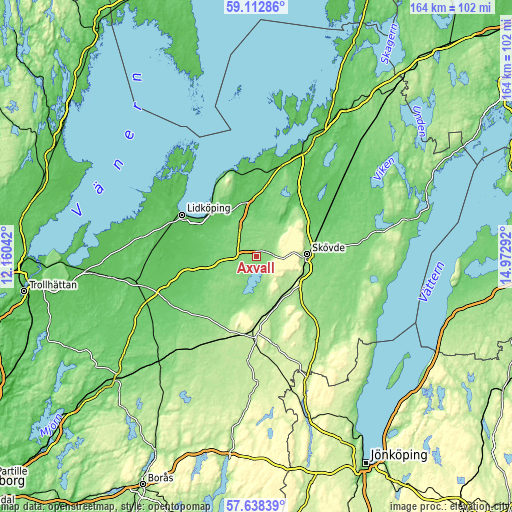 Topographic map of Axvall