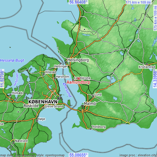 Topographic map of Asmundtorp