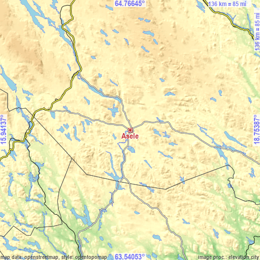 Topographic map of Åsele