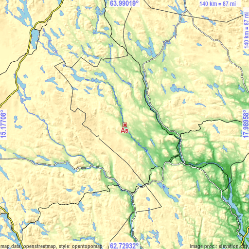 Topographic map of Ås