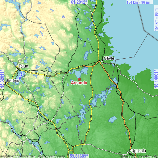 Topographic map of Årsunda