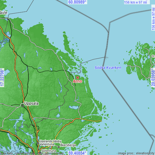 Topographic map of Arnö