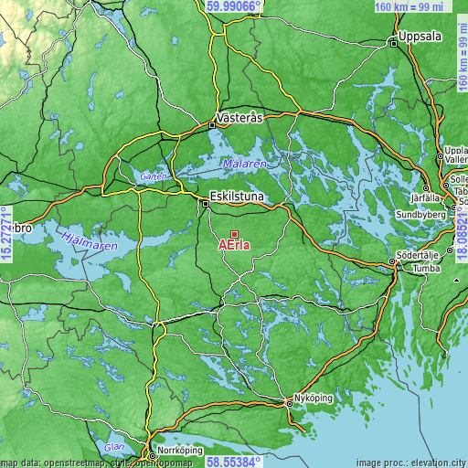 Topographic map of Ärla