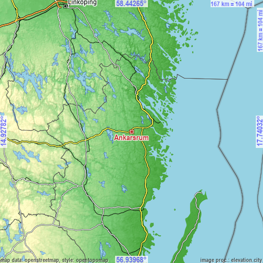 Topographic map of Ankarsrum