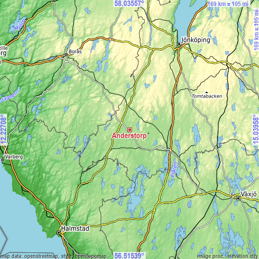 Topographic map of Anderstorp