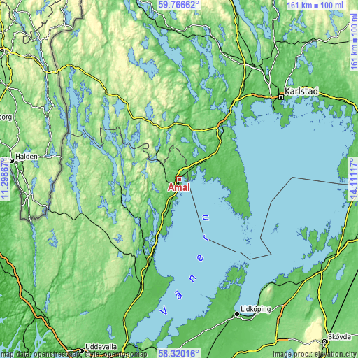 Topographic map of Åmål