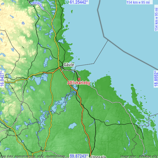 Topographic map of Älvkarleby