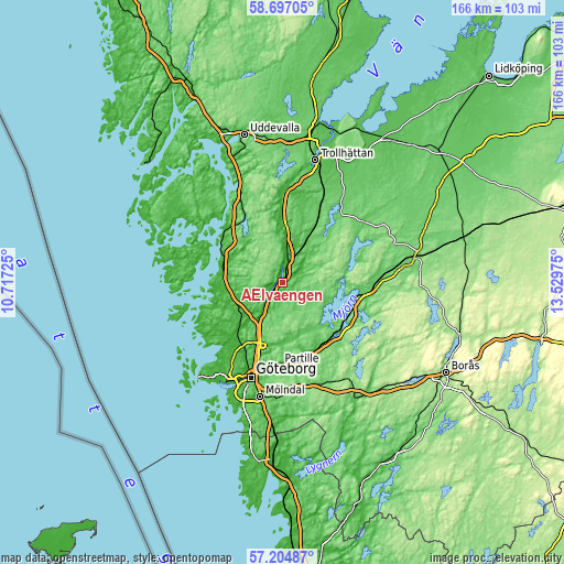 Topographic map of Älvängen