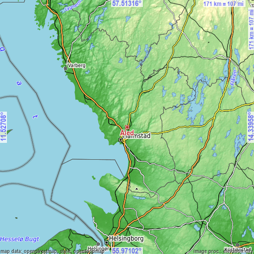 Topographic map of Åled
