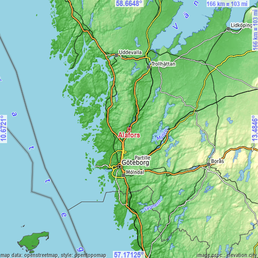 Topographic map of Alafors