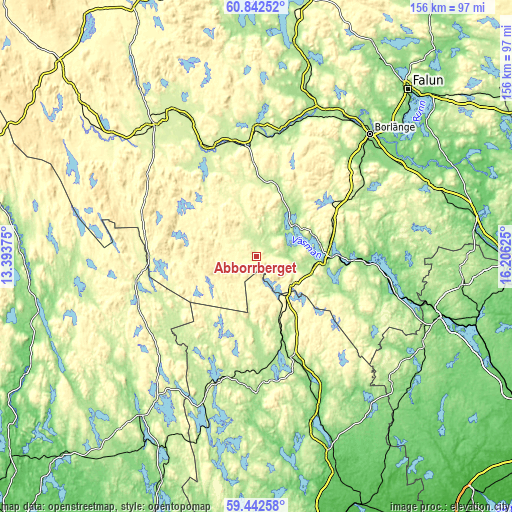 Topographic map of Abborrberget