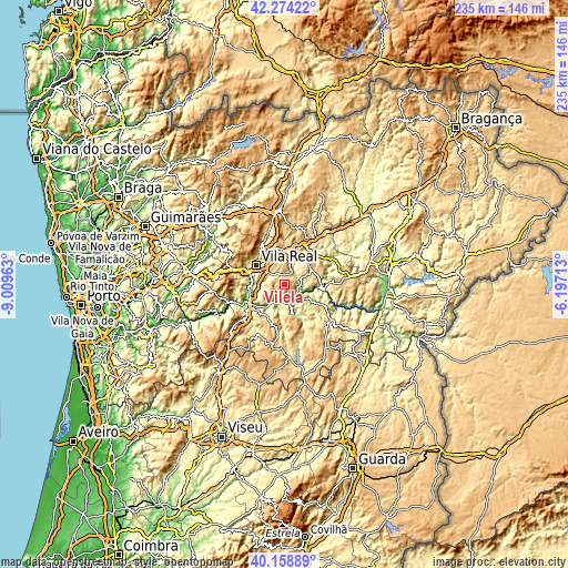Topographic map of Vilela