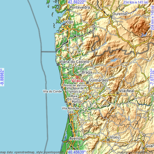 Topographic map of Vilaça