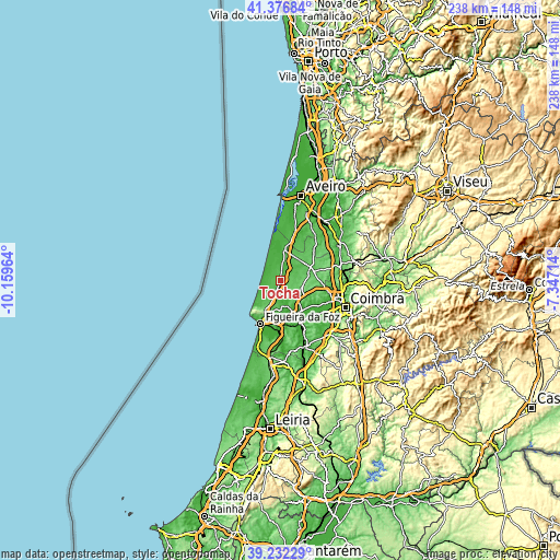 Topographic map of Tocha