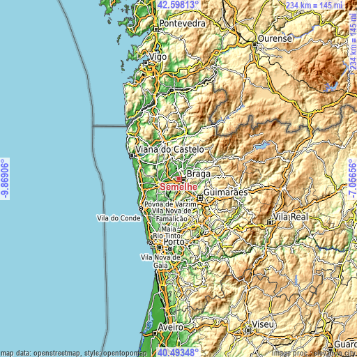 Topographic map of Semelhe