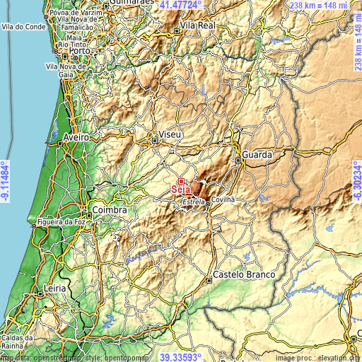 Topographic map of Seia