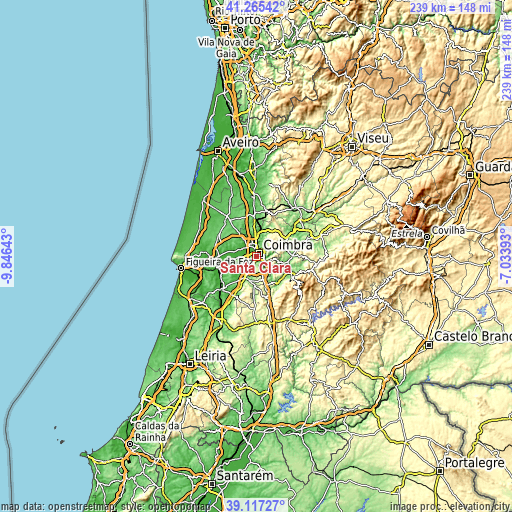 Topographic map of Santa Clara