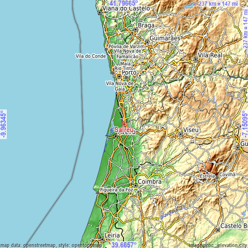 Topographic map of Salreu