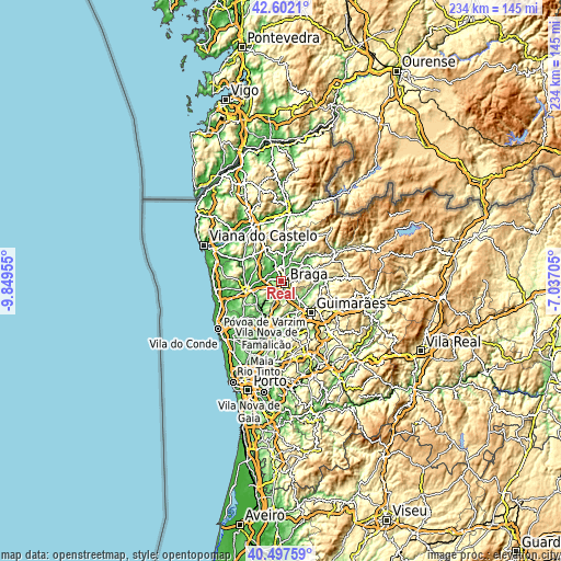 Topographic map of Real