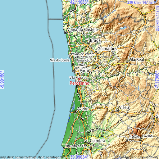 Topographic map of Perozinho