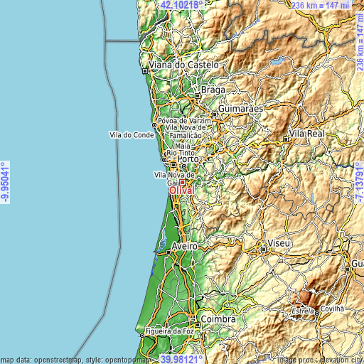 Topographic map of Olival