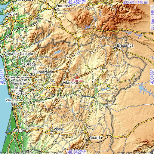Topographic map of Murça