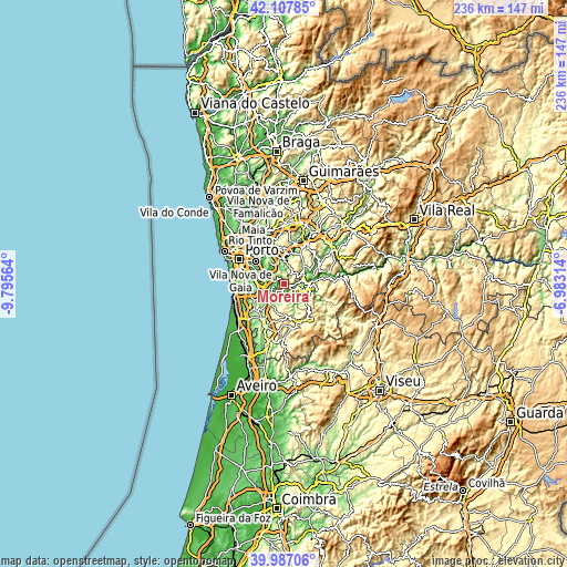 Topographic map of Moreira