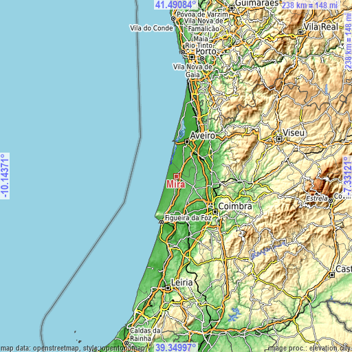 Topographic map of Mira