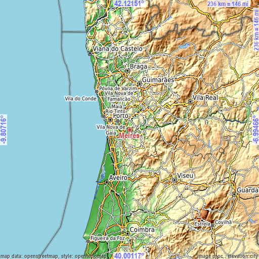 Topographic map of Melres