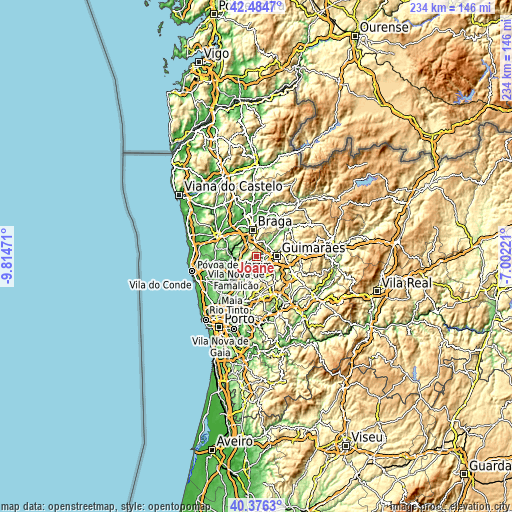 Topographic map of Joane