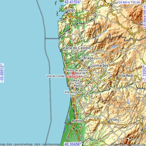 Topographic map of Fradelos