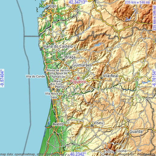 Topographic map of Figueiró