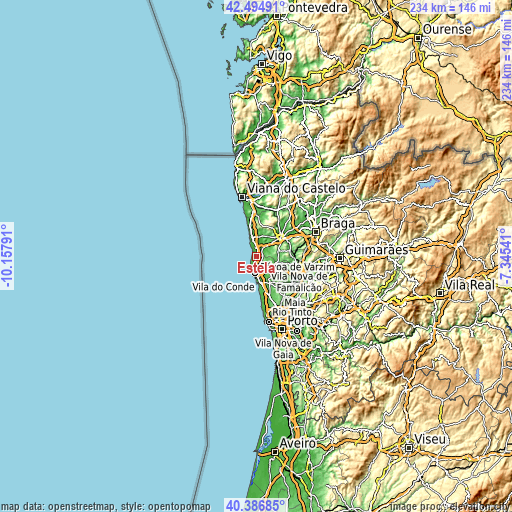 Topographic map of Estela